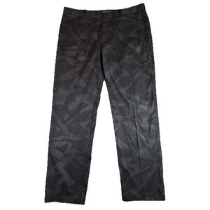 Nike Golf Pants Mens 38x32 Gray Camo Stretch Khakis Sport Flat Front Performance